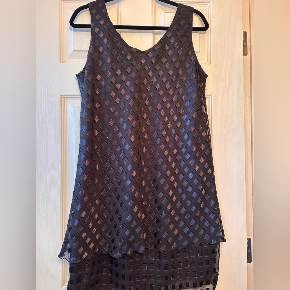 Jeffrey and Dara Elegant Black Sleeveless cocktail Dress 14p